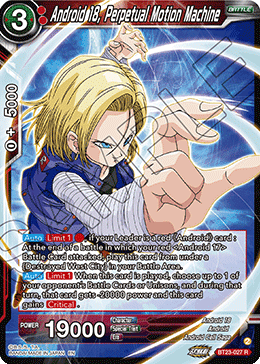 BT23-027 - Android 18, Perpetual Motion Machine - Rare FOIL