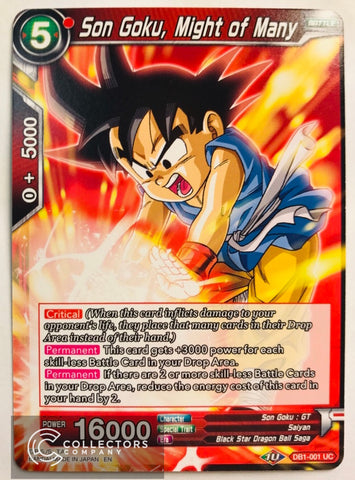 DB1-001 - Son Goku, Might of Many - Uncommon