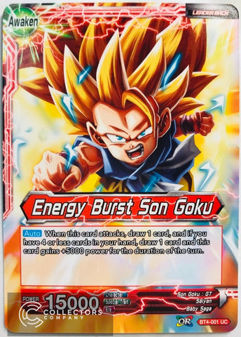 BT4-001 - Energy Burst Son Goku - Leader - Uncommon