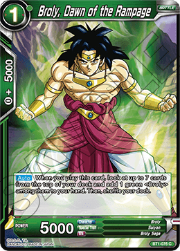 BT1-076 - Broly, Dawn of the Rampage - Reprint - Common