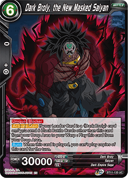BT11-135 - Dark Broly, the New Masked Saiyan - Uncommon FOIL - 2ND EDITION