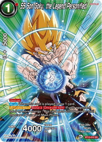 BT13-012 - SS Son Goku, the Legend Personified - Super Rare Alt Art