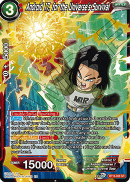 BT16-008 - Android 17, for the Universe's Survival - Super Rare