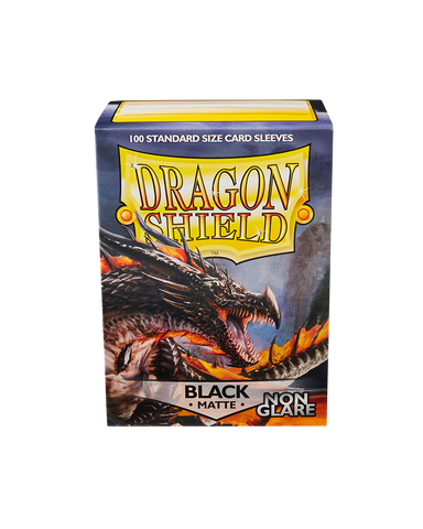 Dragon Shield - Standard NON GLARE Sleeves 100ct - Black MATTE