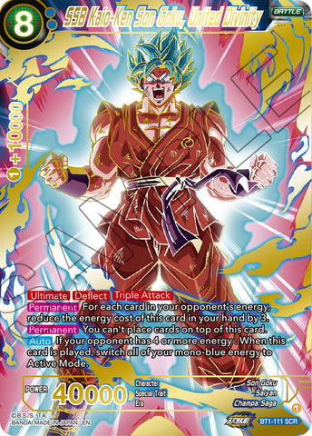 BT1-111 - SSB Kaio-Ken Son Goku, United Divinity - Secret Rare