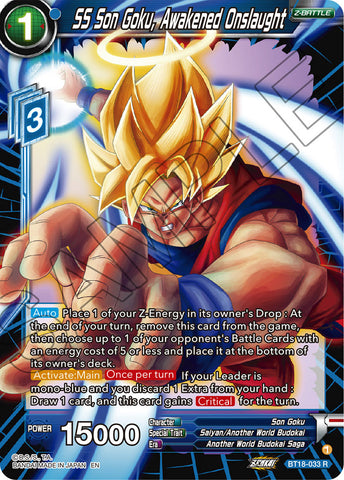 BT18-033 - SS Son Goku, Awakened Onslaught - Rare FOIL