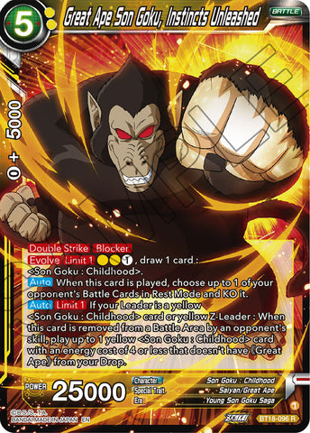 BT18-096 - Great Ape Son Goku, Instincts Unleashed - Rare FOIL