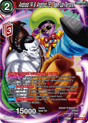 BT19-006 - Android 14 & Android 15, Team-Up Terrors - Rare FOIL
