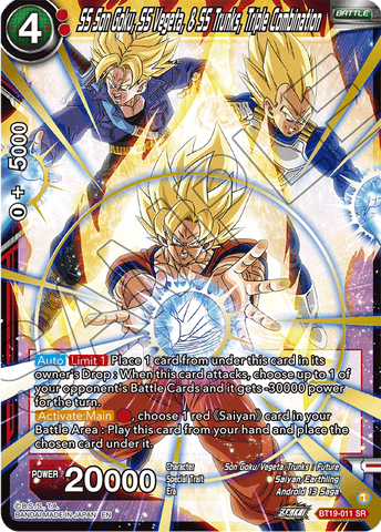 BT19-011 - SS Son Goku, SS Vegeta, & SS Trunks, Triple Combination - Super Rare