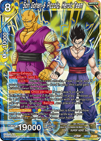 BT19-145 - Son Gohan & Piccolo, Heroic Team - Super Rare