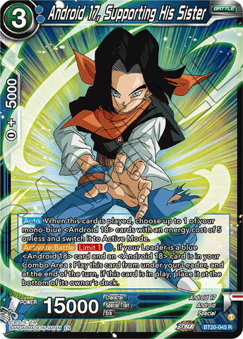 BT20-045 - Android 17, Supporting His Sister - Rare FOIL