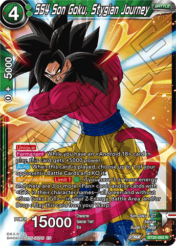 BT20-062 - SS4 Son Goku, Stygian Journey - Rare FOIL