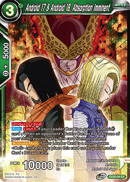 EX20-04 - Android 17 & Android 18, Absorption Imminent - Expansion Rare SILVER FOIL