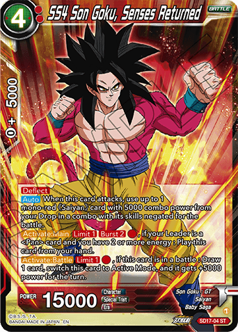 SD17-04 - SS4 Son Goku, Senses Returned	 - Starter Rare