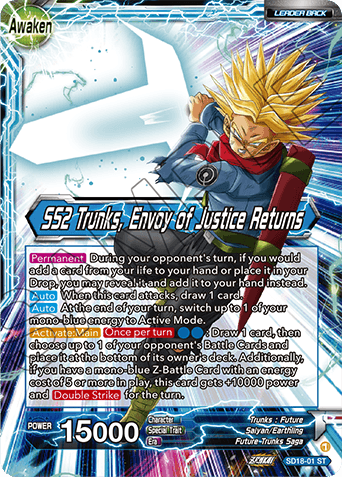 SD18-01 - SS2 Trunks, Envoy of Justice Returns	- Leader - Starter Rare