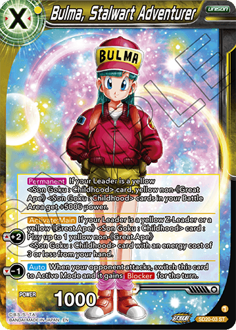 SD20-03 - Bulma, Stalwart Adventurer	 - Starter Rare