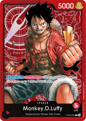 ST01-001 - Monkey.D.Luffy - Leader - PRE-RELEASE STAMPED