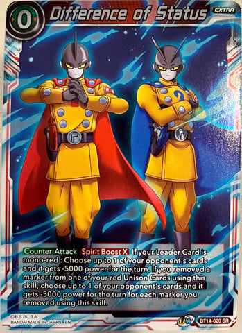 BT14-029 - Difference of Status - Super Rare - GIFT COLLECTION ALT ART