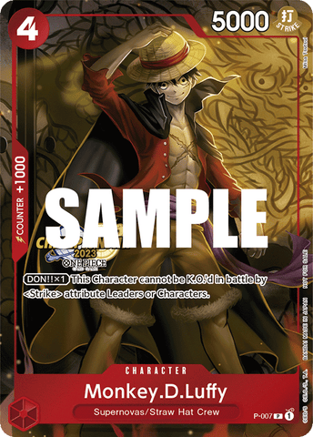 P-007 - Monkey.D.Luffy - Promo CHAMPIONSHIP 2023 STAMPED