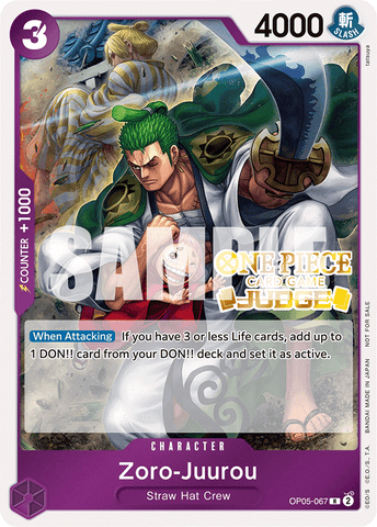 OP05-067 - Zoro-Juurou - Rare JUDGE STAMPED