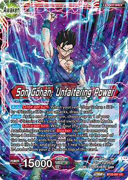 BT22-001 - Son Gohan, Unfaltering Power - Leader - Uncommon FOIL