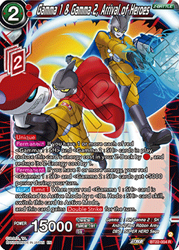 BT22-004 - Gamma 1 & Gamma 2, Arrival of Heroes - Rare FOIL Collectors Company BT22-004 - Gamma 1 & Gamma 2, Arrival of Heroes - Rare FOIL Collectors Company