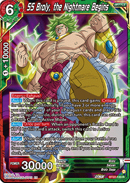 BT22-133 - SS Broly, the Nightmare Begins - Rare