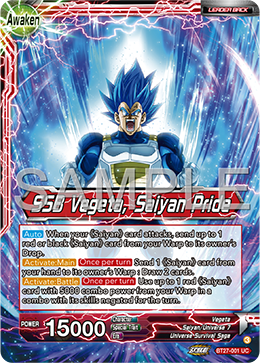 BT27-001 - SSB Vegeta, Saiyan Pride - Leader - Uncommon