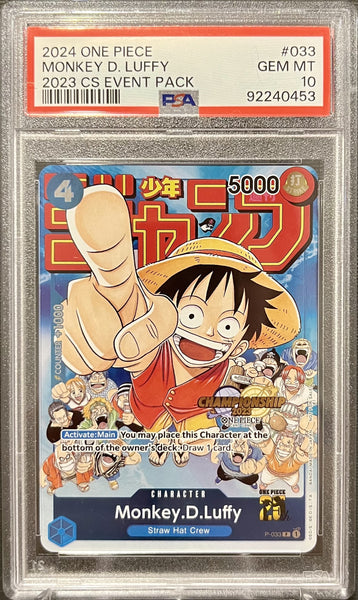 Monkey.D.Luffy - P-033 Championship 2023 - Promo Foil - PSA 10