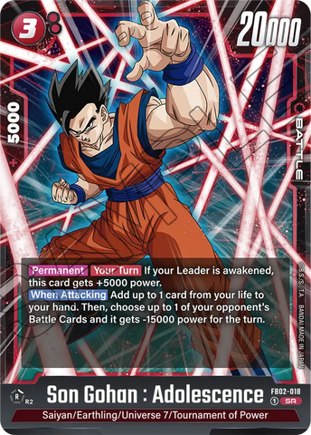 FB02-018 - Son Gohan : Adolescence - Super Rare