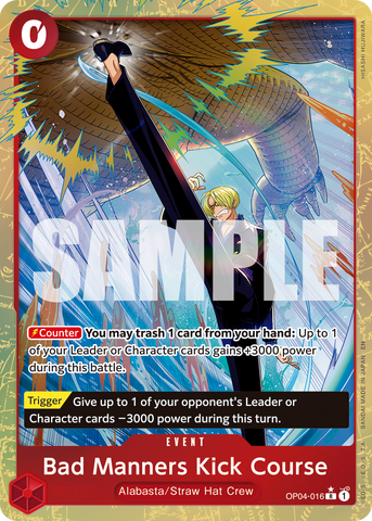 OP04-016 - Bad Manners Kick Course - Rare Alt Art