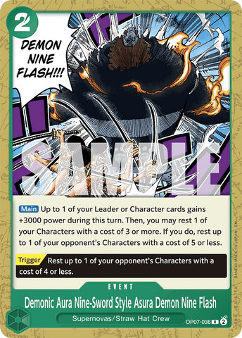 OP07-036 - Demonic Aura Nine-Sword Style Asura Demon Nine Flash - Rare (Reprint)