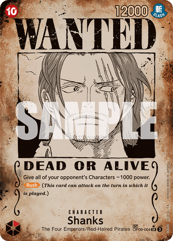 OP09-004 - Shanks - Super Rare Alt Art (Wanted Poster)