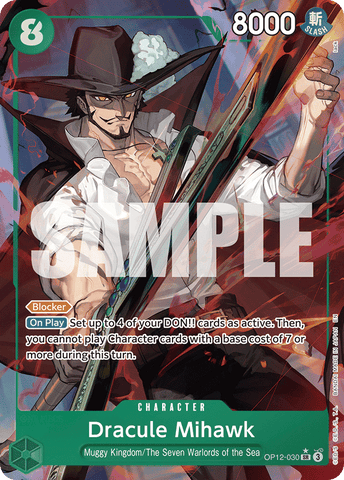 OP12-030 - Dracule Mihawk - Super Rare Alt Art