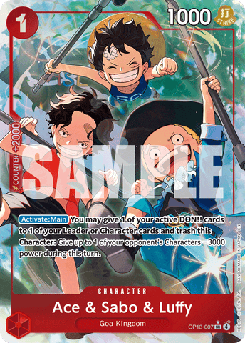 OP13-007 - Ace & Sabo & Luffy - Super Rare Alt Art
