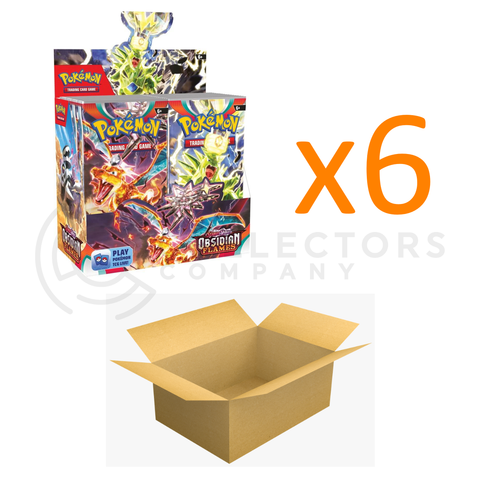 obsidian flames booster box sealed Pokemon Scarlet & Violet 6-Box Case Each booster pack contains 10 cards and 1 Basic Energy Pokemon Chinese 2025 CSV5C Obsidian