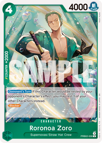 PRB02-006 - Roronoa Zoro - Rare