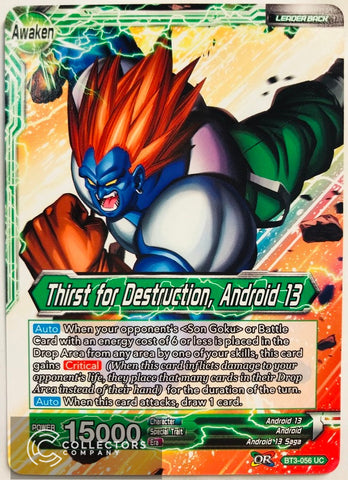 BT3-056 - Thirst for Destruction, Android 13 - Leader - Uncommon