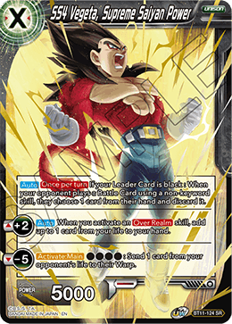 BT11-124 - SS4 Vegeta, Supreme Saiyan Power - Super Rare - 2ND EDITION