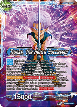 BT14-031 - Trunks, the Hero's Successor - Leader - Uncommon FOIL