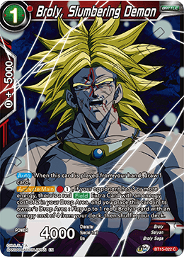 BT15-022 - Broly, Slumbering Demon - Common FOIL