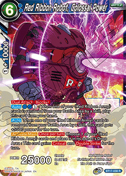 BT17-038 - Red Ribbon Robot, Colossal Power - Rare Collectors Company BT17-038 - Red Ribbon Robot, Colossal Power - Rare Collectors Company