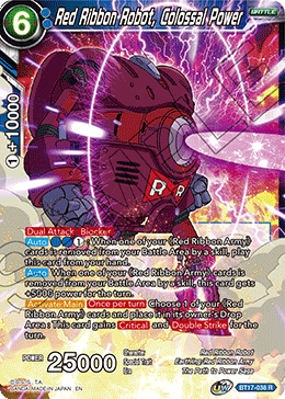 BT17-038 - Red Ribbon Robot, Colossal Power - Rare FOIL