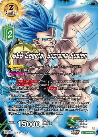 BT19-069 - SSB Gogeta, Supreme Fusion - Uncommon FOIL