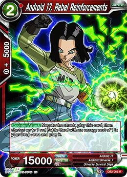 DB2-005 - Android 17, Rebel Reinforcements - Reprint - Rare FOIL