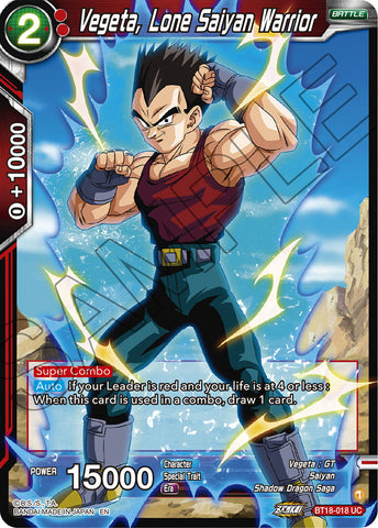 BT18-018 - Vegeta, Lone Saiyan Warrior - Uncommon FOIL