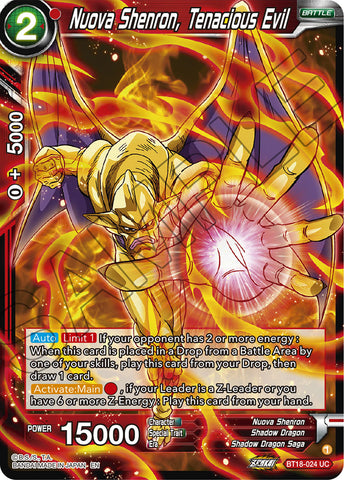 BT18-024 - Nuova Shenron, Tenacious Evil - Uncommon FOIL