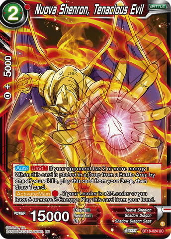 BT18-024 - Nuova Shenron, Tenacious Evil - Uncommon