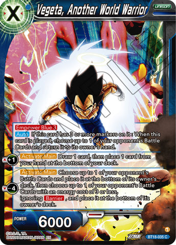 BT18-035 - Vegeta, Another World Warrior - Common FOIL