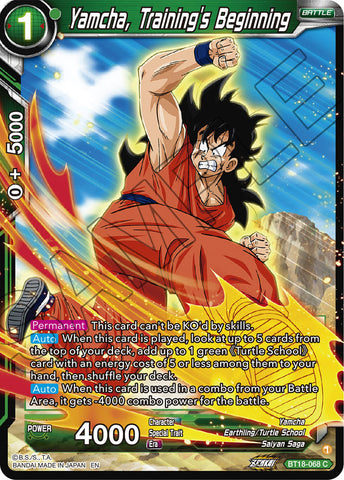 BT18-068 - Yamcha, Training's Beginning - Common